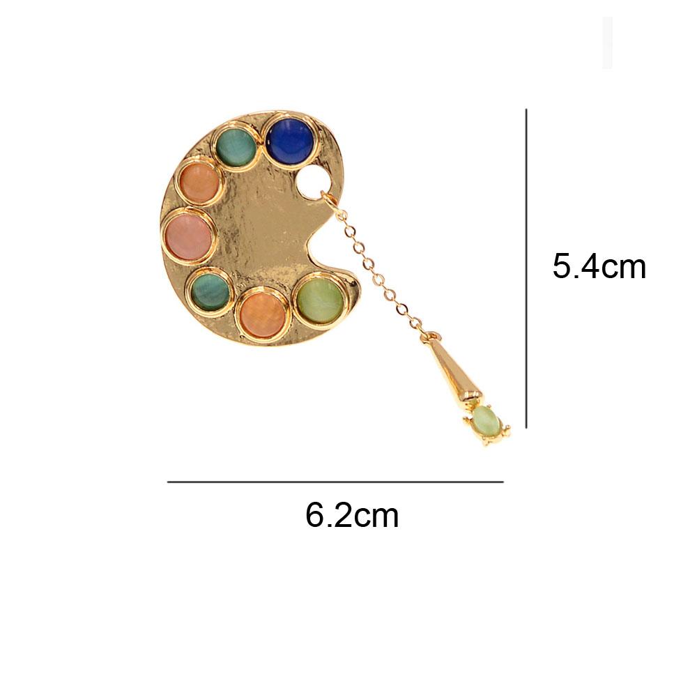 New Color Palette Brooches Metal Pendant Jewelry Fashion Summer Oil Painting Board Shape Pins Gifts For Girls