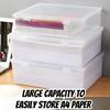 high qualityLarge Capacity Transparent Plastic Storage Box Compatible for A4/A5 Documents - Heavy-Duty File Suitable for Office & Home, Durable