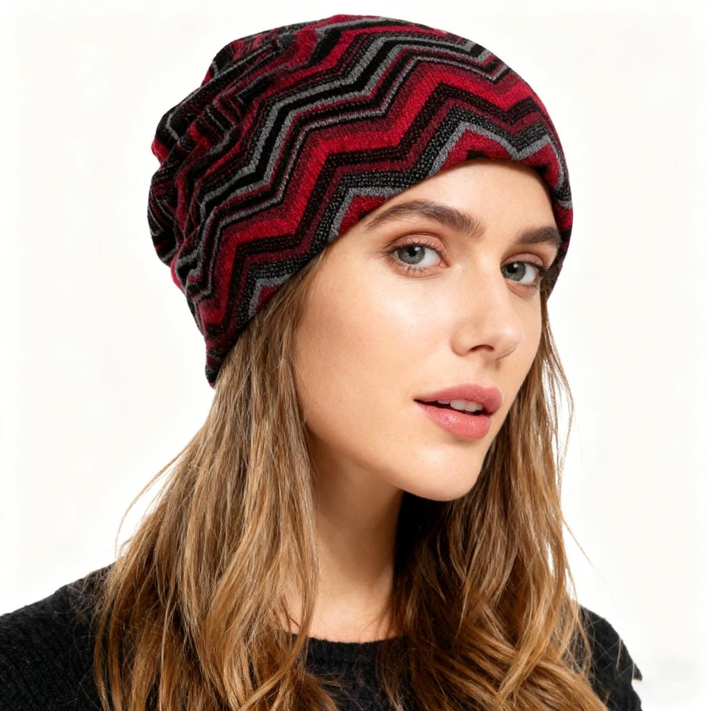 Autumn and winter couple hat Unisexs diamond pattern woUnisexs pile hat cover head hat scarf dualuse