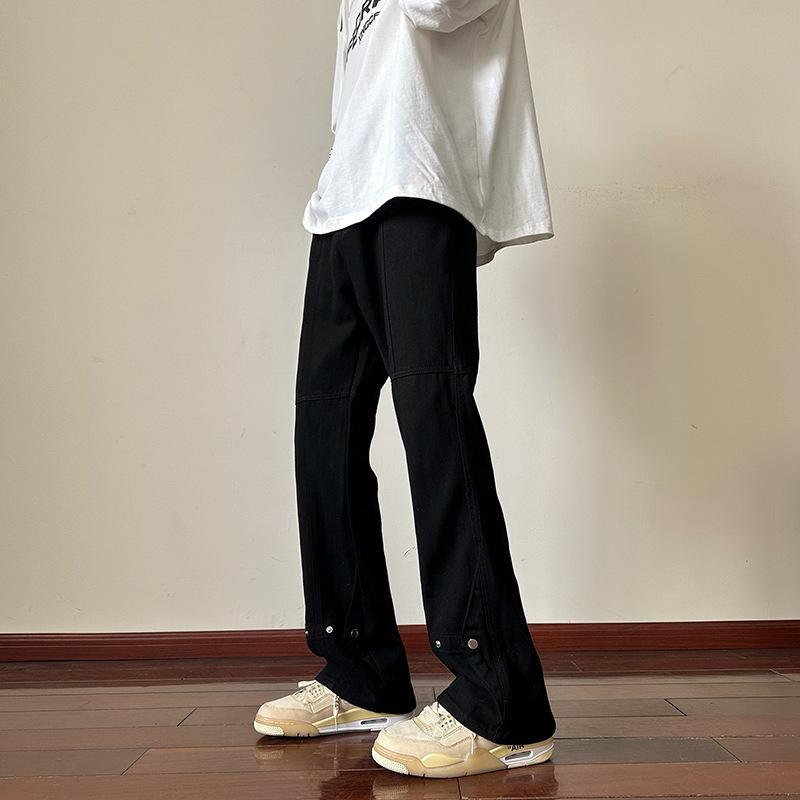 Джинсы JYL Мужские Широкие Весна Корейский Ins Гонконгский Стиль Свободные Повседневные Деним S амарантовый