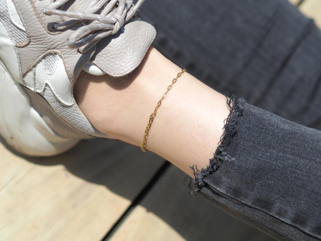 Anklet Allergy Kihei Chain Hawaiian Thin Extra Fine Gold Pair with Adjuster [Alavel] Women's [Metal Compatible] Leave-on