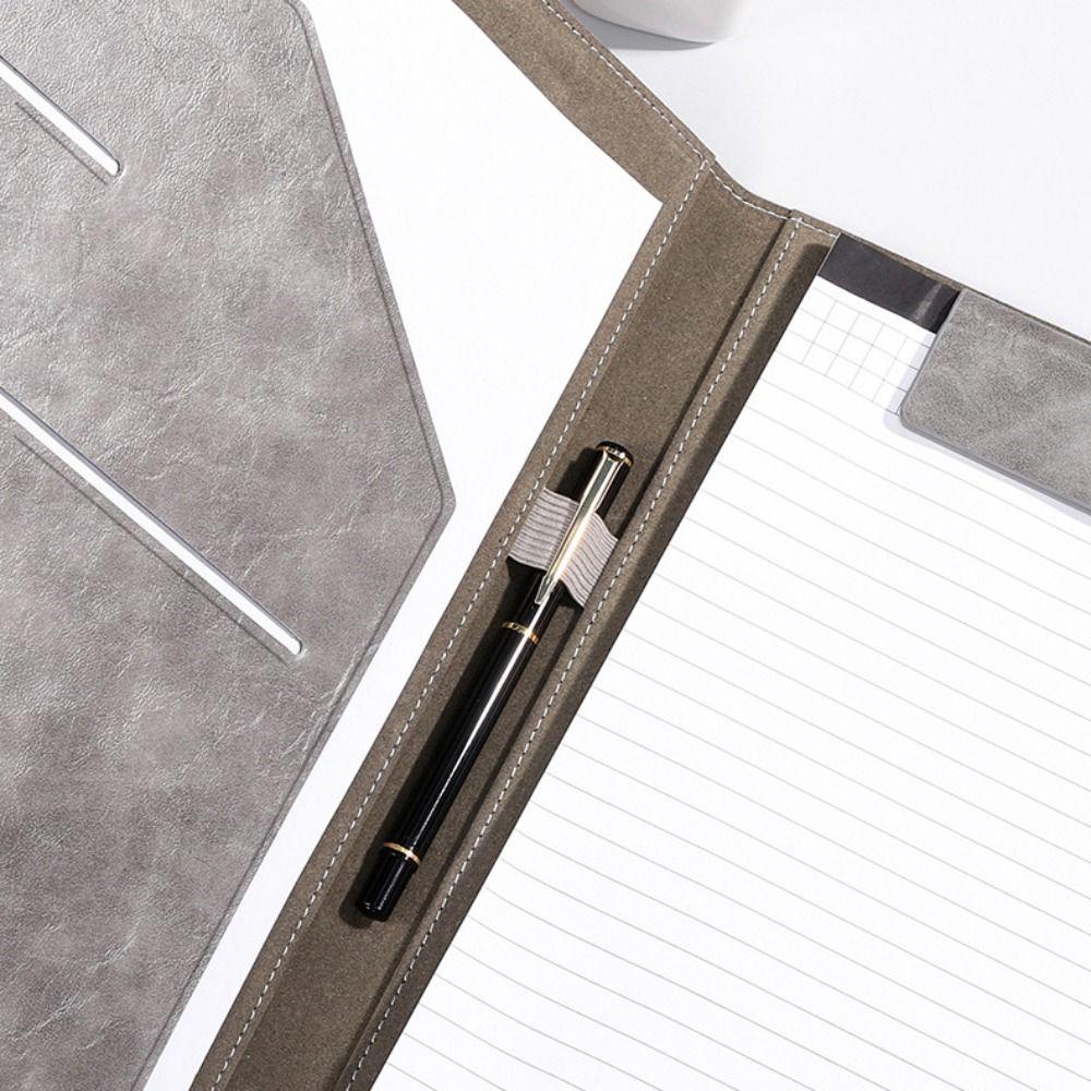 PU Leather Contract Document Clip With Card Holder Writing Pad A4 File Folder Clipboard  Business