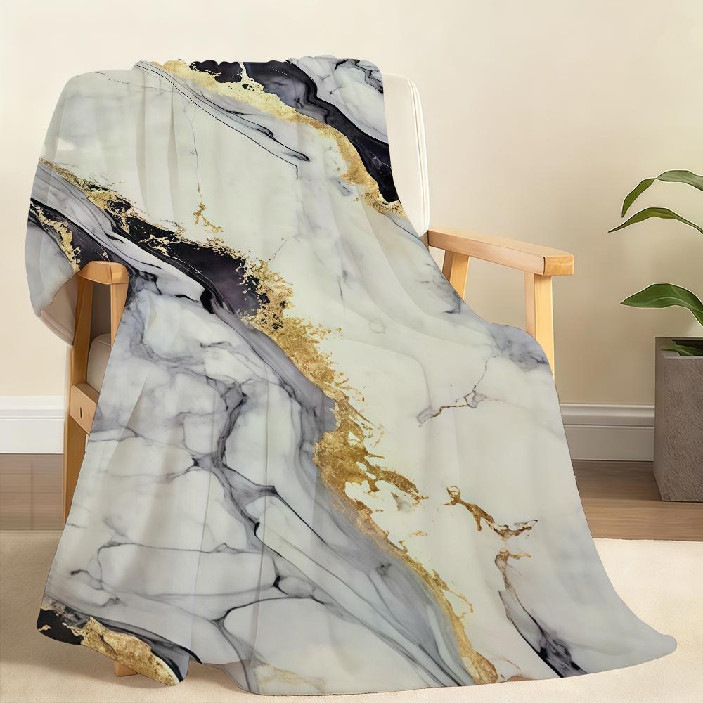 B-Black Marble Design Blanket Soft Throw Blanket for Home Bedroom Bed Sofa Picnic Travel Office Rest Cover Blanket Gift