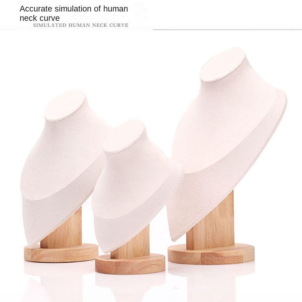 Velvet Jewelry Storage Rack Wooden Neck Display Props High Quality Display Model  Necklace
