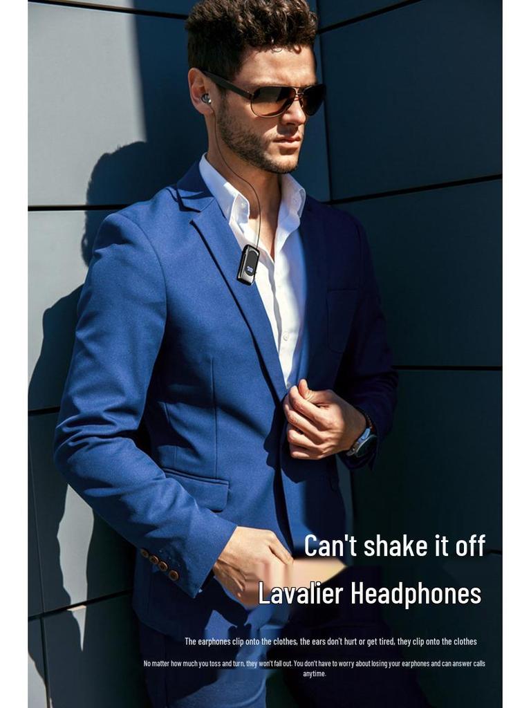 Bluetooth Wired Headset with Ultra-Long Battery, Single Ear, In-Ear Design, Vibration Alert, and Retractable for Business Calls.