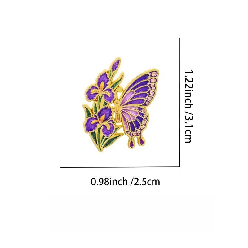 1/6Pcs Vintage Floral Butterfly Brooch Colorful Insect Enamel Pin Set For Coat Collar Lapel Pins Metal Badges Jewelry Gift