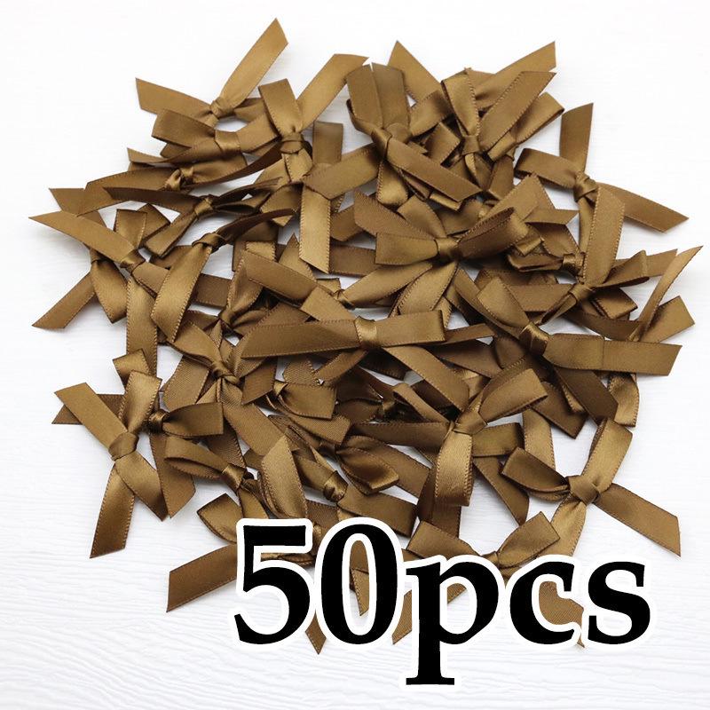 (50-Pack) 4x4cm Hot Pink Polyester Satin Ribbon Bows for DIY Crafts