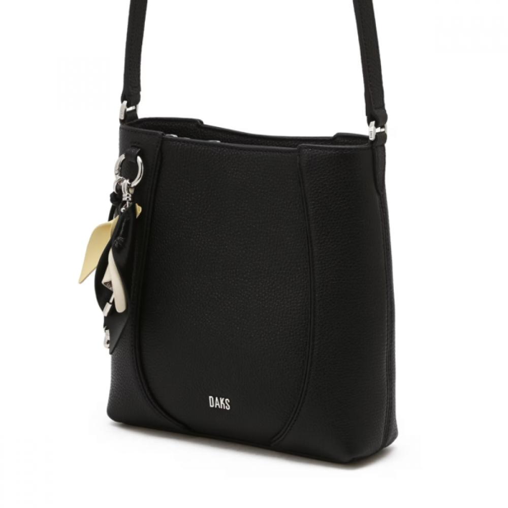 DakS Black Cowhide Flower Charm CroSSbody Bag S Dcba6f556bk
