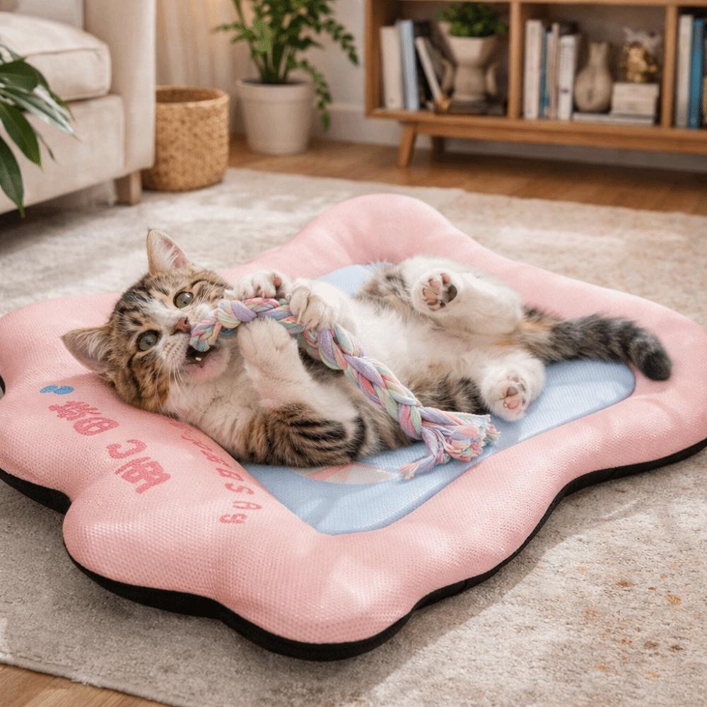 Breathable Dog Sofa Bed Cartoon Pattern Pet Cooling Mat Comfortable Pet Cool Cushion  Summer Season