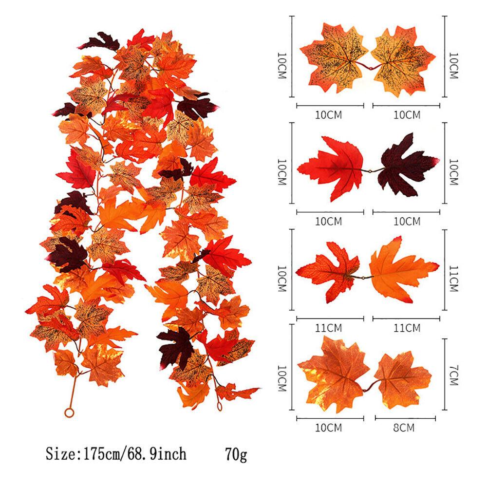 175cm Long Simulated Maple Leaf Halloween Themed Home Garden Venue Layout Rattan Party Decoration