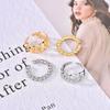 Chic Minimalist Geometric Irregular Oval Open Ring With Bead Detail Elegant Office Lady Fashion Jewelry For Women