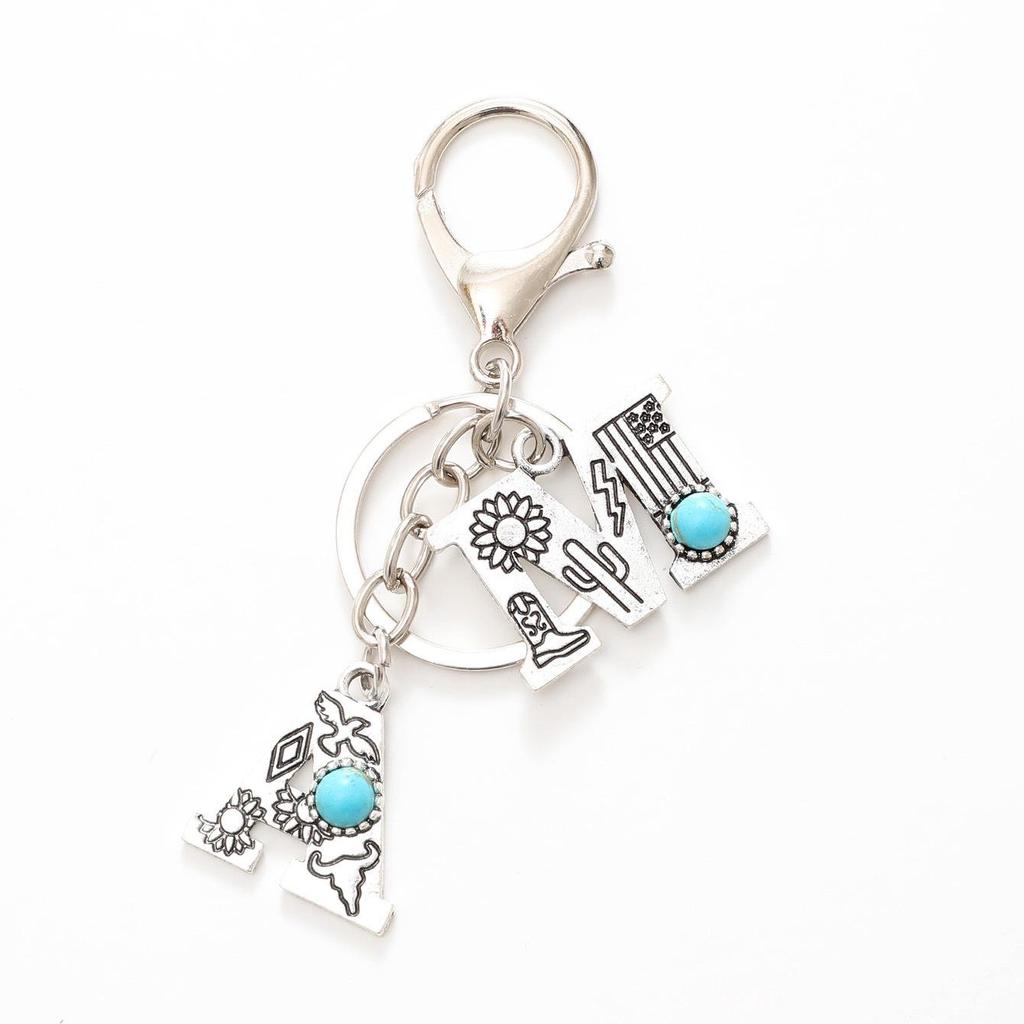 Alloy Retro European-American Keychain Pendant for Bags and Cars