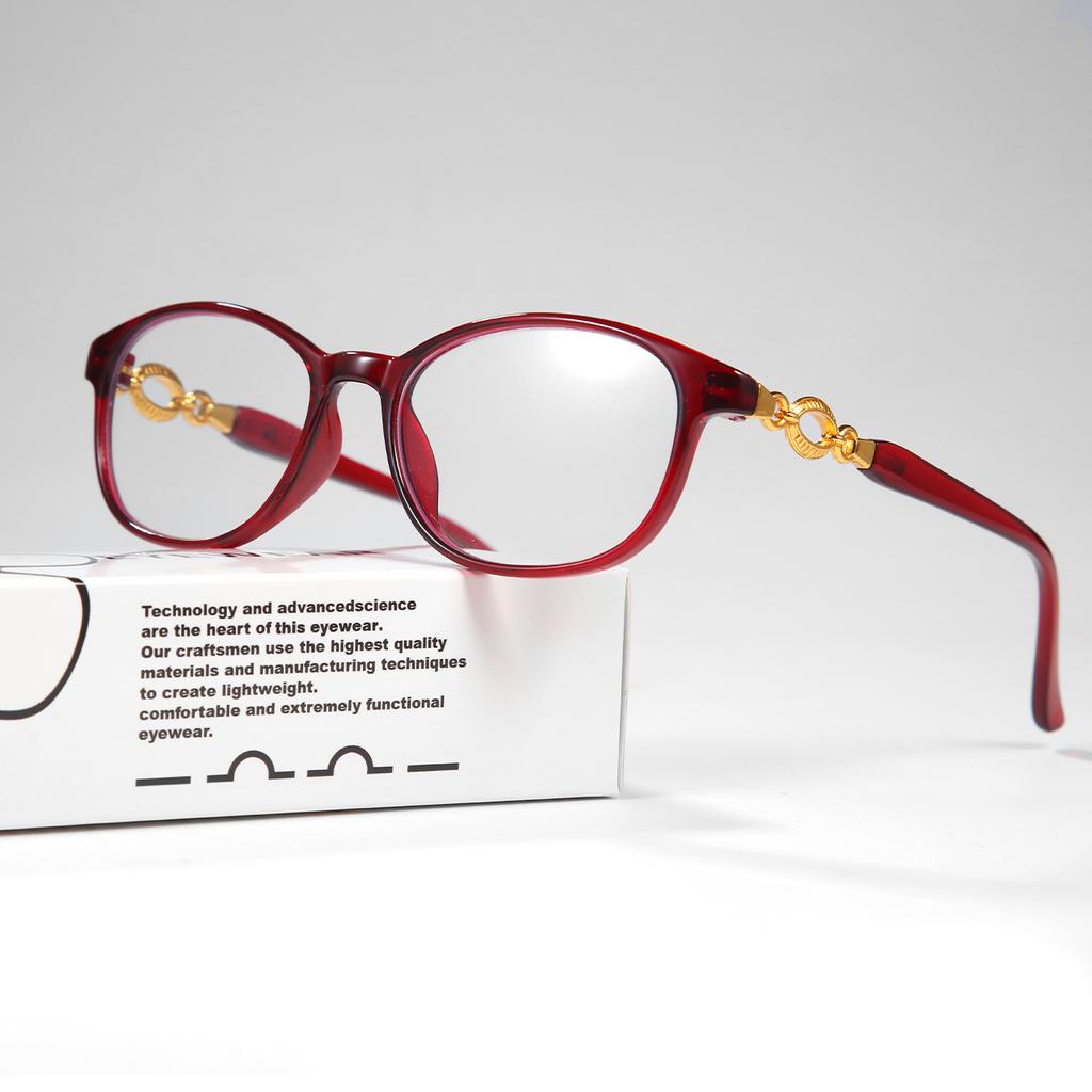 3PCS Anti-Fatigue Reading Glasses  Blue Light BlockingGold Cut-Out Temple DesignHD Resin Lenses for Men & Women