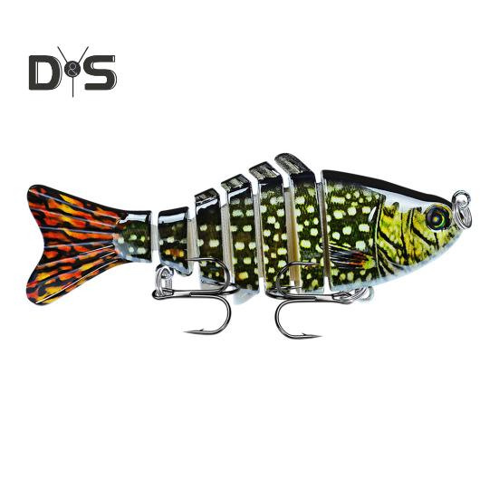 

10 см/15,5 г многосоставная рыболовная приманка с крючками, реалистичная 7-секционная пластиковая искусственная приманка для пресноводной и соленой рыбалки I