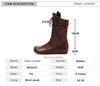 Fashion 2025 Design Mid Calf Boots for Women Round Toe Internal Height Lace Up Large Size 48 49 50 Fashion Dating Booties