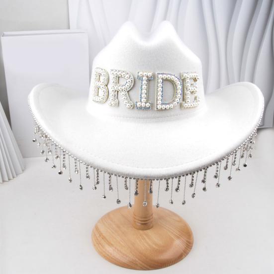 Bridal Cowgirl Hat for Women Rhinestone Cowboy Hat Unique Halloween Costume for Bachelorette Party Birthday Concerts