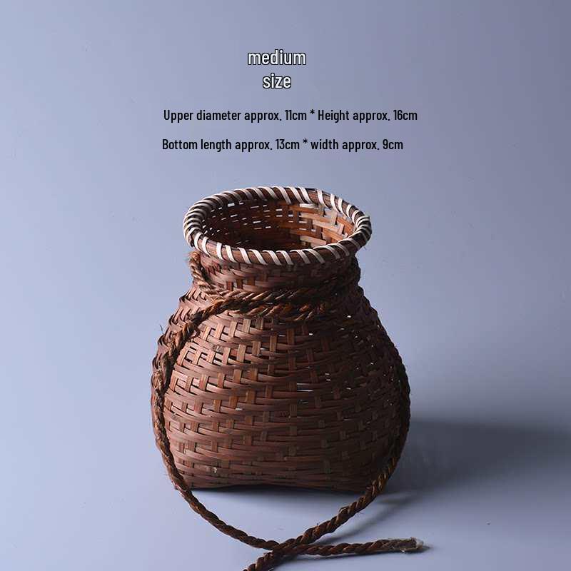 Handmade Small Bamboo Woven Basket for Tea Picking, Storage, or Artistic Dance Performance