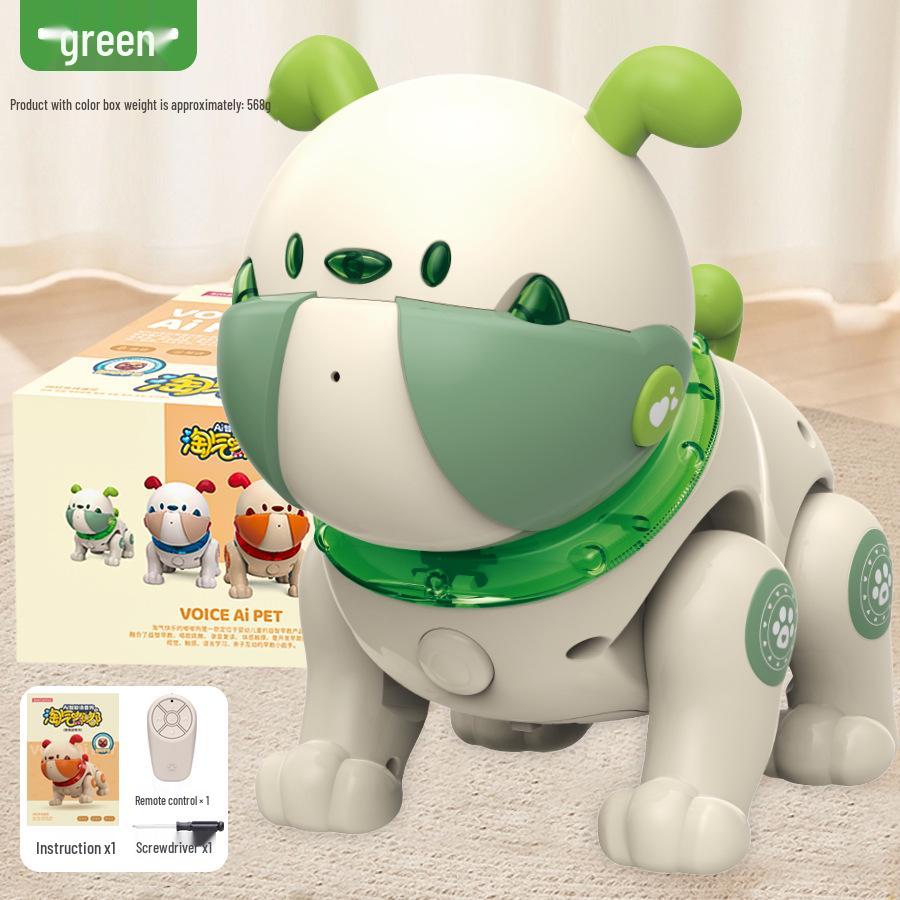 

Interactive AI Voice-Activated Robot Dog for Kids with Lights, Music, Touch Sensors, and Remote Control