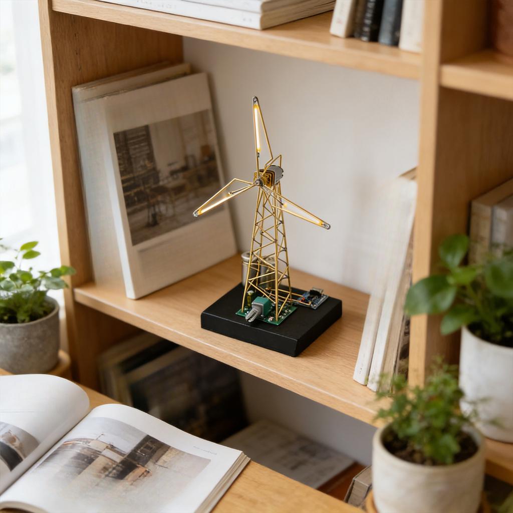 Drehende Windmühlen-Nachtlicht, DIY-Hof, Rustikale Lichter, Dekorative Nachtlichtlampe mit industrieller Atmosphäre, Die Zeit zurückdrehen, Beleuchten