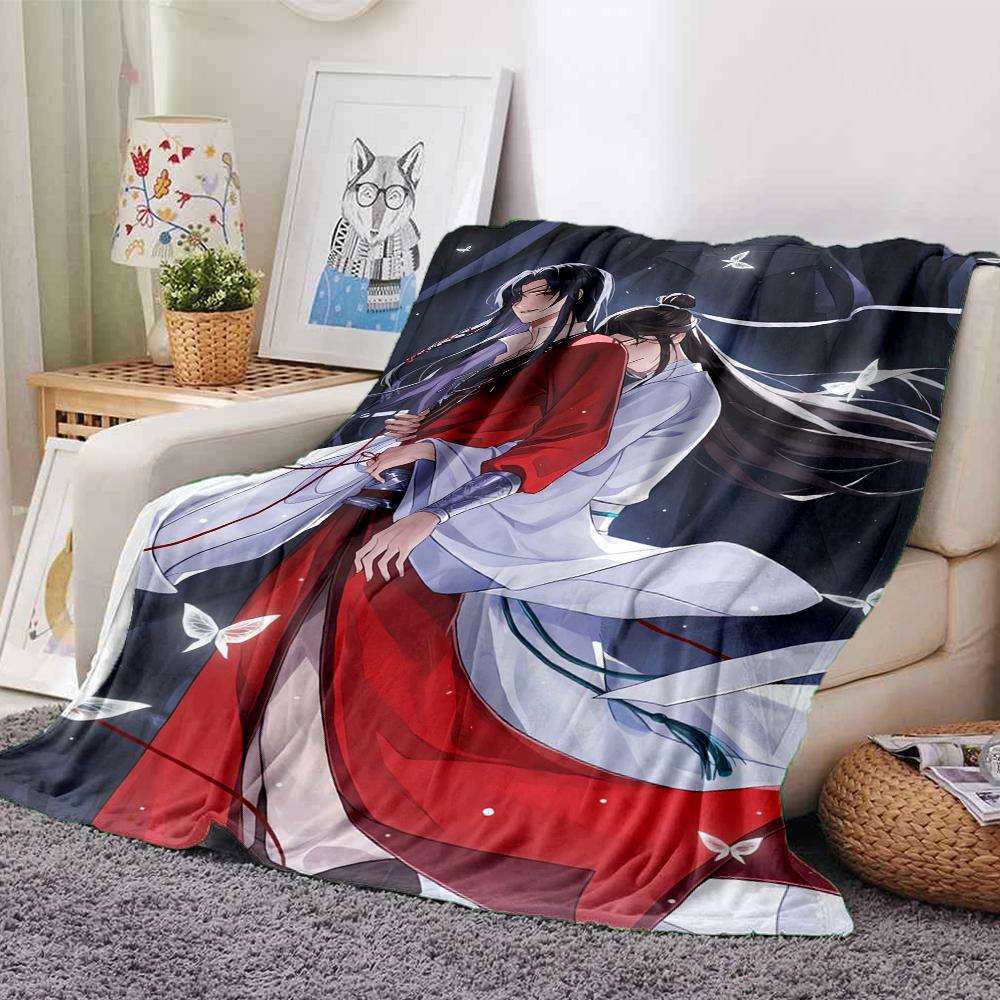 1Pc Heaven Official's Blessing Anime Print Blanket Soft Comfortable Polyester Throw Blanket Allseason Warm Coverlet Bedroom Office Outdoor Gothic Fant