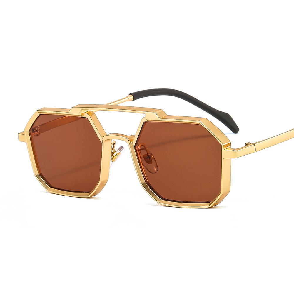 

New Double Beam Metal Large Frame Square Sunglasses Fashion Women Men Sun Glasses Men Trendy Metal Eyewear UV400 Gafas De Sol 1PC