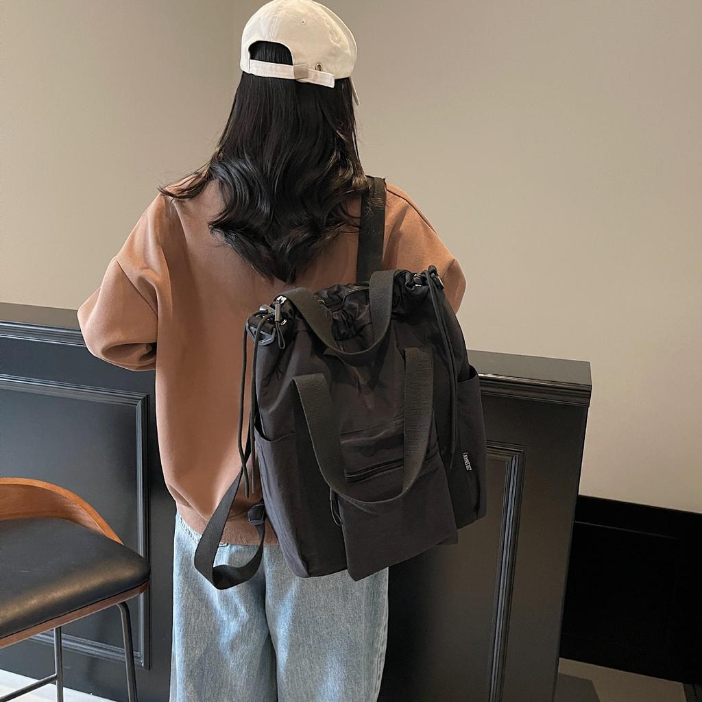 Schoolbag New Tooling Wind Backpack Women's Shoulder One Shoulder Crossbody Large Capacity Handbag Commuter Versatile Simple Three-purpose Bag