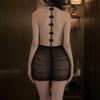 Sexy underwear, sexy pure desire, bow decoration, pleated yarn, nightdress, chest exposure, perspective, temptation A