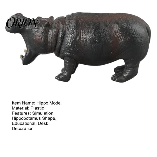 Lifelike Hippo Decoration Simulation Hippopotamus Figurine, Statue Sculpture, River Home Office Animal Decor Horse Model Educational Toy for Desk Hand