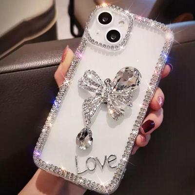 Bling Diamond Pearl Bow Handyhülle für Samsung S23 S22 S21 Ultra S20 FE A13 A14 A23 A33 A53 A12 A22 A32 A52/Redmi Note 11 10 9A 9C 9T 10C/iPhone 14Pro