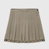 LIKK Slit Point Pleated Skirt (Beige)_L4A1-Sk05C