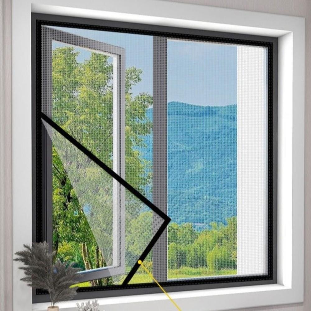 Atmungsaktives Magnetisches Fliegengitter Fenster Insektenschutz DIY Netzvorhang Anti-Fliegen Fenstergitter Sommer