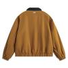 Li-Ning Sports Fashion Series Solid Color Polo Collar Long Sleeve Zipper American Vintage Casual Versatile Jacket Unisex Jacket Gold Brown AJDU321-1