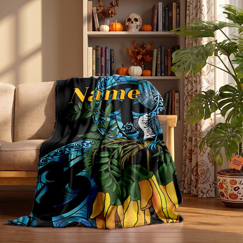 New Zealand Paua Custom Flannel Blankets Soft Warm Cozy Throws for Home Decor Holiday Gifts