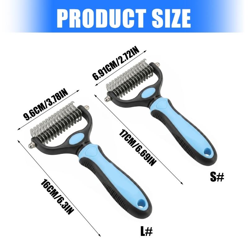 Massage Feature Pet Grooming Tool Deshedding Brush for Dog Cats Double Side Design Hair Remover Comfort Experience Knot Remover
