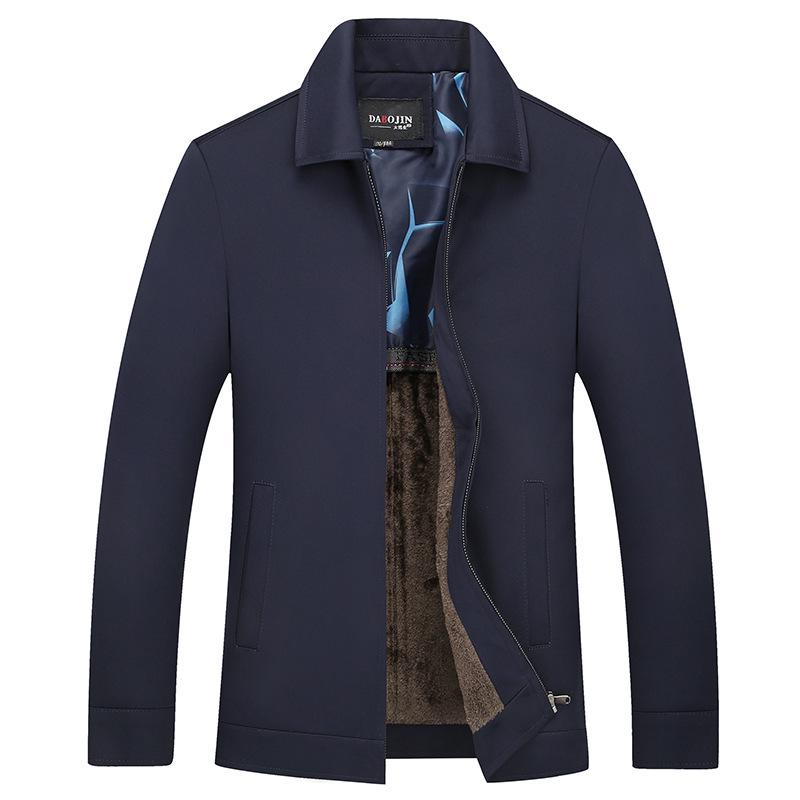 Sonbahar ve Kış Erkek Ceket Polar Kalınlaştırılmış Moda Yaka Baba Ceketi Erkek Soğuk ve Sıcak Erkek Ceket