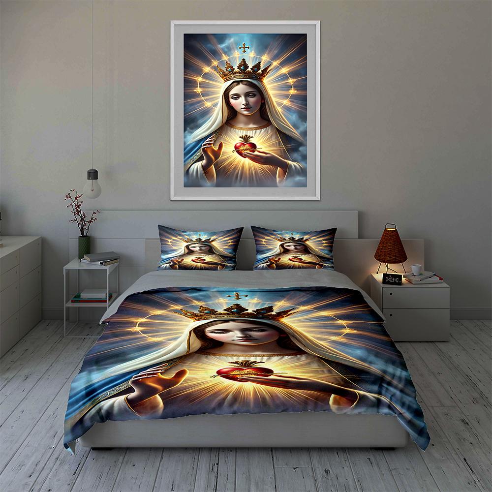 Crowned radiant figure. Bedding Duvet cover sets Duvet covers Pillowcases gifts (1 * Duvet Cover 2 * Pillowcases, without duvet insert)