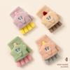 Cartoon baby elephant half-finger flip knitted dew finger kindergarten thickened cold-proof writing winter girls' gloves to keep warm