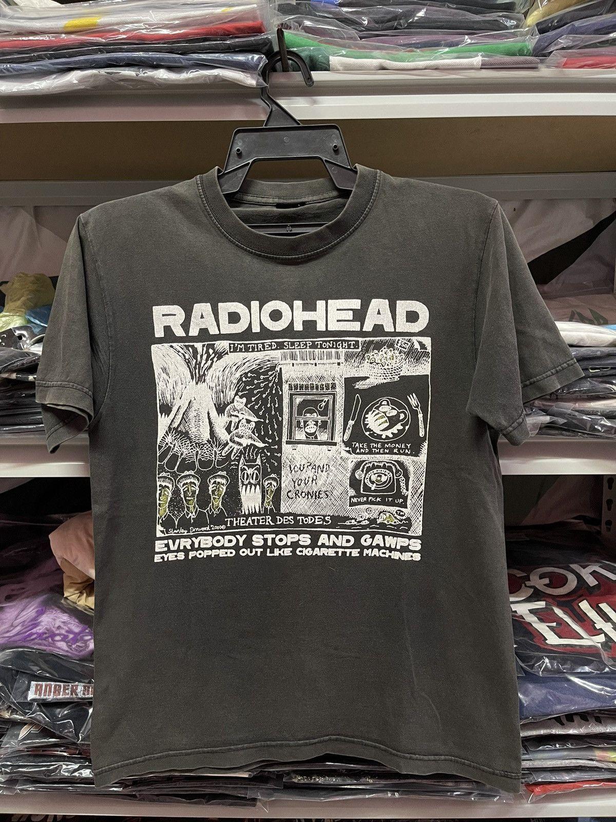 ПЕРЕПЕЧАТКА Футболка с коротким рукавом Radiohead рок-группа 90-е классика L