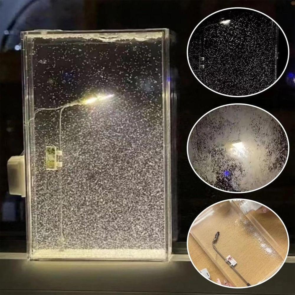 Handmade Snow Scene Night Light Christmas Decor Snow Scenery Night Light Street Flowing Lamp