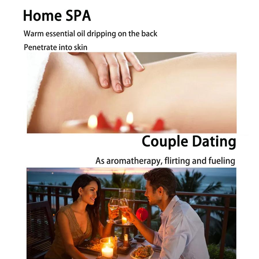 Jasmine Low Temperature Massage Essential Oil Candle Heating Full Body Back SPA Flirtation Romantic home decor valentines