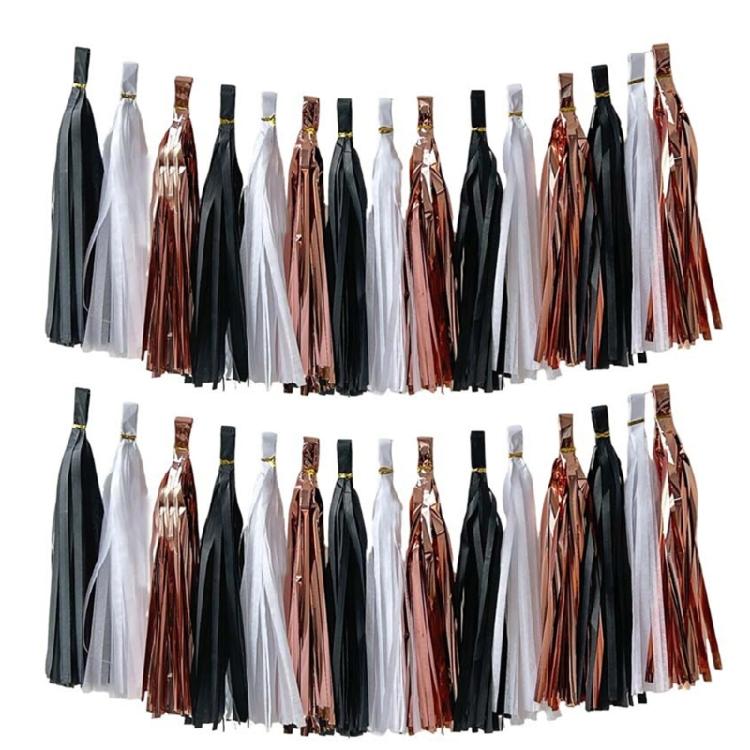 Dekorativa pappersgirlanger för bröllop, födagsfesttillbehör, färgglada pappershängen för festivalfirande