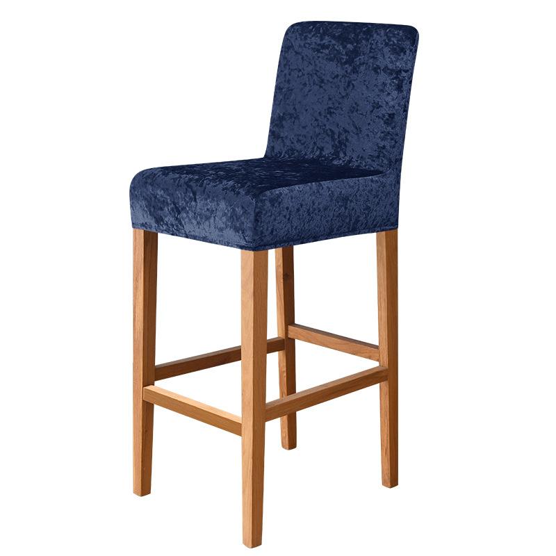Glänsande tyg Kort rygg Stolsöverdrag Stretchdekor Barpall Stolsöverdrag för Club Dining Room Cafe Hem Liten storlek Sits Slipcover