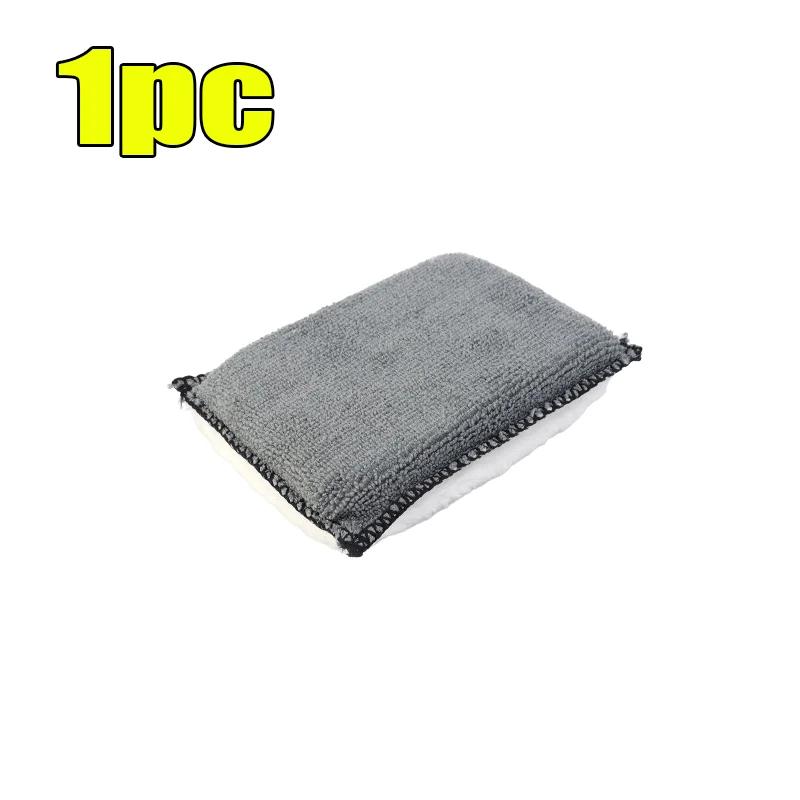 

Microfiber Scrubbing Sponge Soft Double Side Car Leather Cleaning Microfiber Towel Wax Sponge Auto Detailing Tools 1/2/3/6Pcs