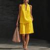 2026 Women's Halter V-Neck Sleeveless Casual Shorts Set