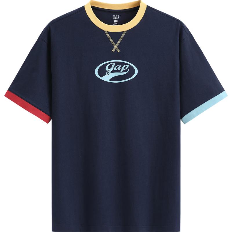 GAP Unisex Logo Print Loose Fit Short Sleeve T-Shirt 3XL 4270₽