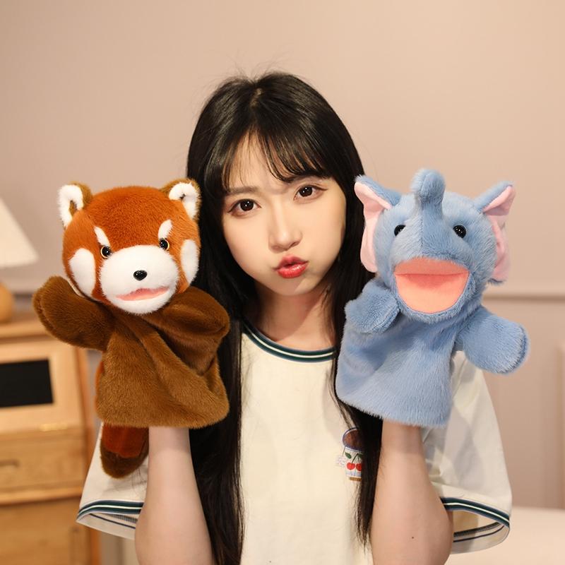 Cartoon Animal Capybara Raccoon Hand Puppet Parent-child Game Doll Lion Elephant Pig Appease Toys Birthday Gifts For Children