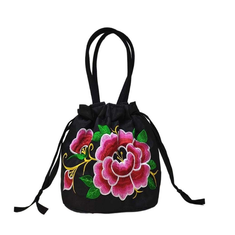 

Satin Silk Embroidery Flower Handbag Rose Flower Small Purse Wallet Ladies/Girls C