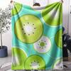 Kiwi Fruit Pattern Throw Soft Flannel AC Blanket Lightweight Summer Nap Throw Cozy  Blanket for Sofa Bed Travel Home