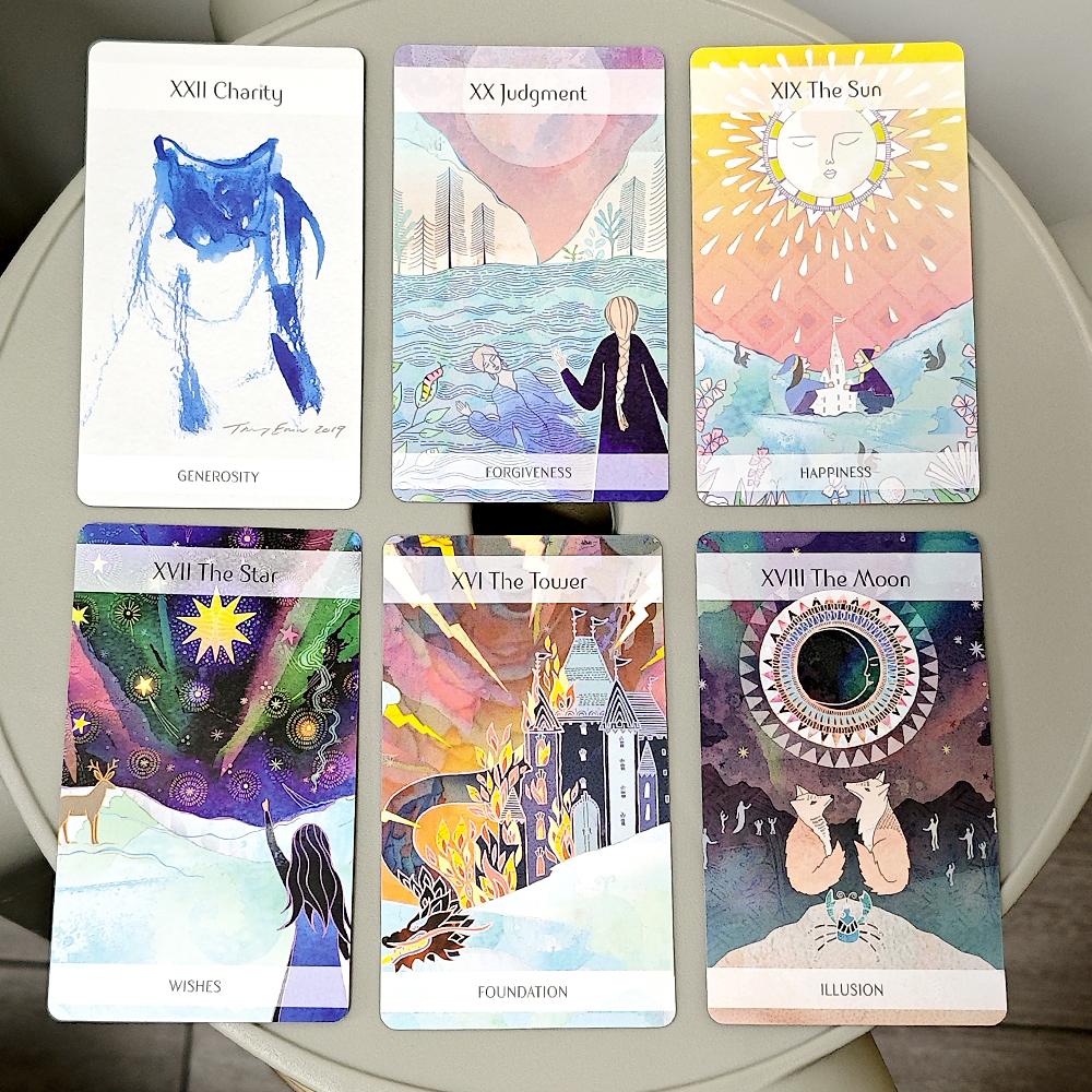 10.3*6cm Magický severský tarot Kompletní balíček 79 karet inspirovaný starými severskými mýty a folklórem