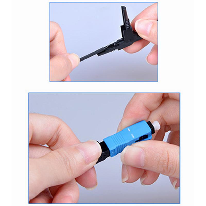 10Pcs Single-Mode Fiber Optic Sc/Upc Quick Fast Field Assembly Connector Cable